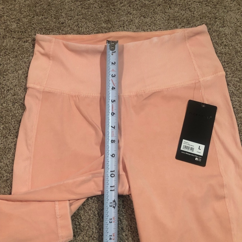 90 DEGREE BY REFLEX Stone Wash High Rise Leggings Putty Pink Wash Size Large - Picture 9 of 12